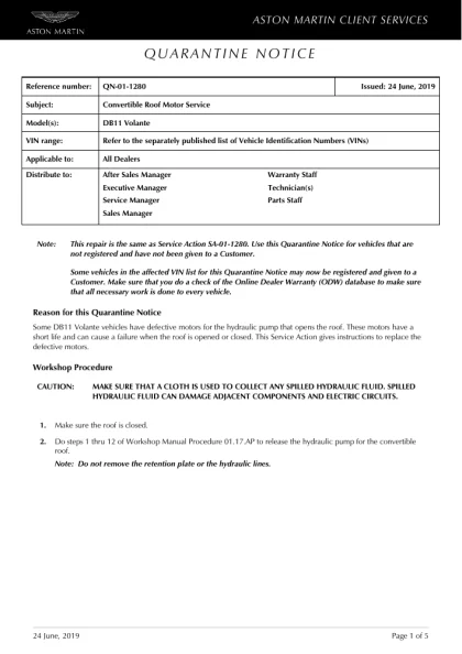 First page of the original QN-01-1280 factory document