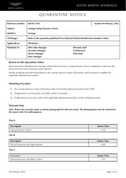 First page of the original QN-01-1593 factory document