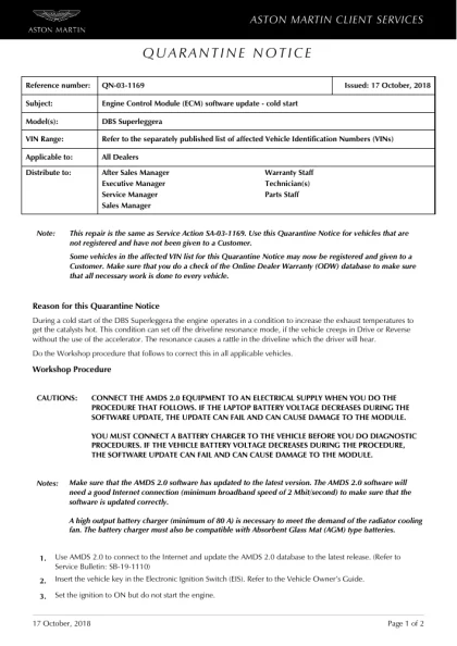 First page of the original QN-03-1169 factory document