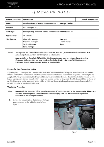 First page of the original QN-06-0039 factory document