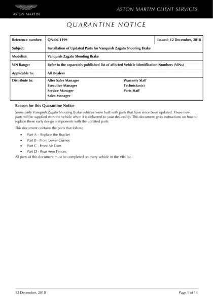 First page of the original QN-06-1199 factory document