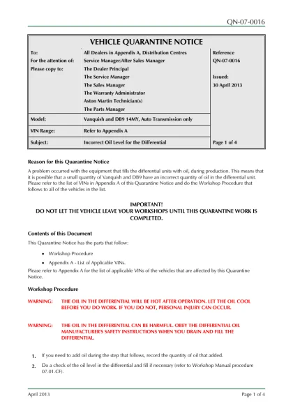 First page of the original QN-07-0016 factory document