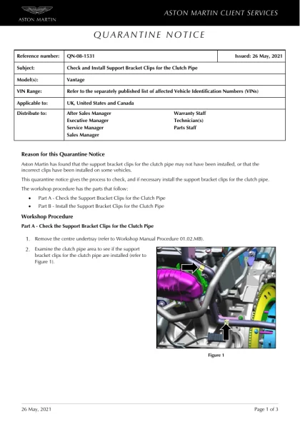 First page of the original QN-08-1531 factory document