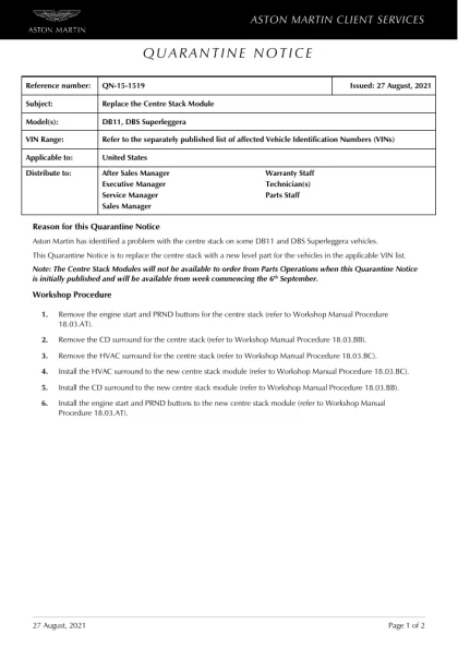 First page of the original QN-15-1519 factory document