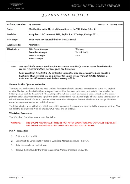 First page of the original QN-18-0036 factory document