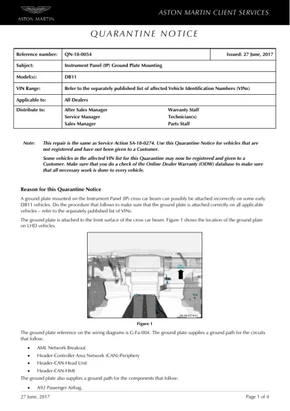 First page of the original QN-18-0054 factory document