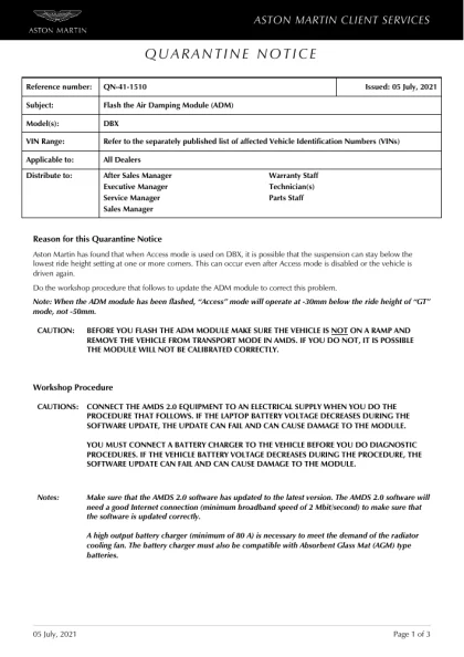 First page of the original QN-41-1510 factory document