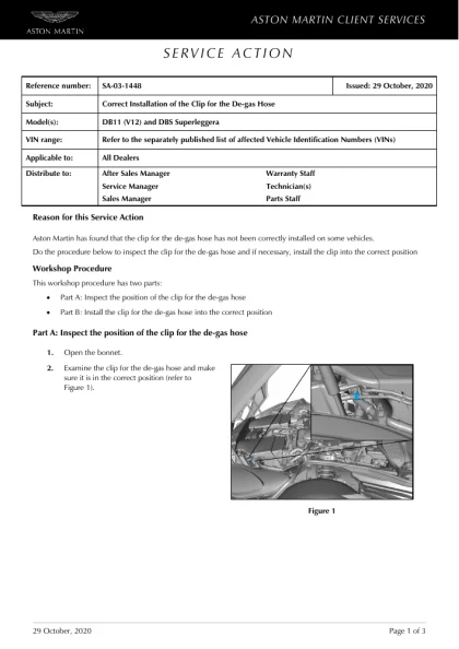 First page of the original SA-03-1448 factory document