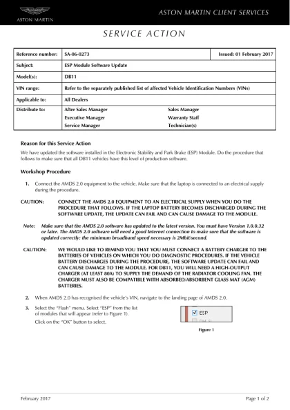 First page of the original SA-06-0273 factory document