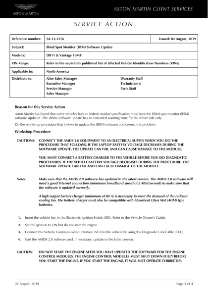 First page of the original SA-13-1276 factory document