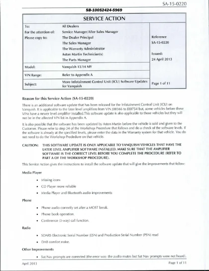 First page of the original SA-15-0220 factory document