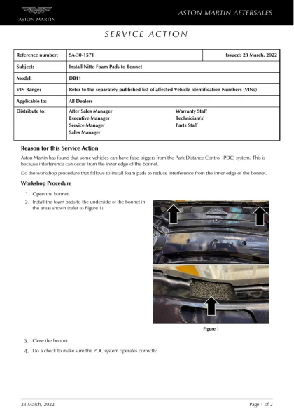 First page of the original SA-30-1571 factory document