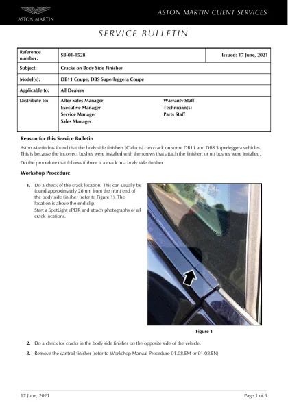 First page of the original SB-01-1528 factory document