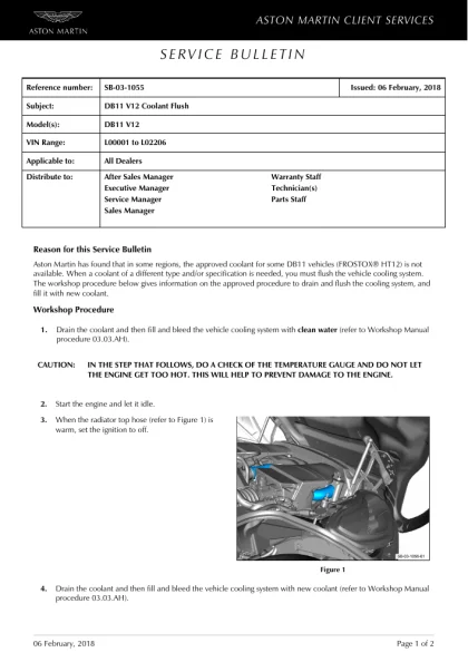 First page of the original SB-03-1055 factory document