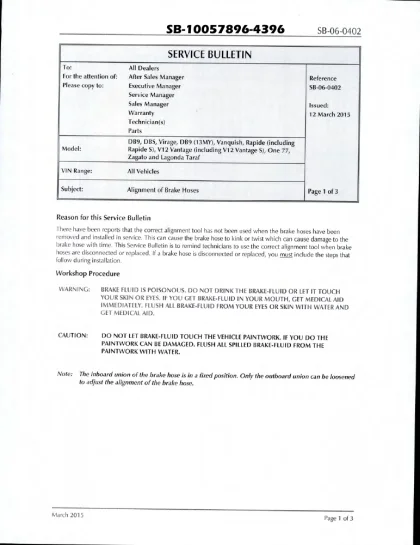 First page of the original SB-06-0402 factory document