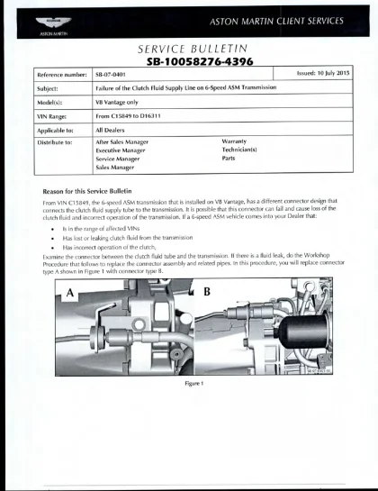 First page of the original SB-07-0401 factory document