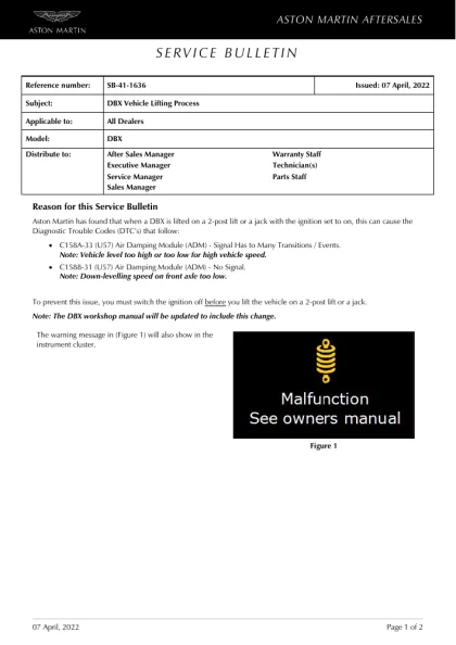 First page of the original SB-41-1636 factory document