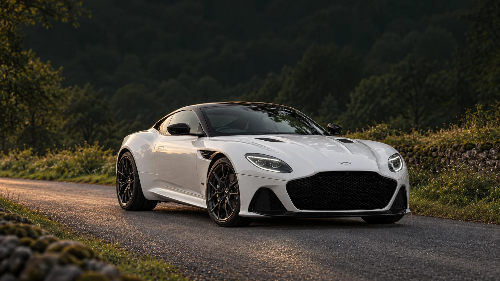 Aston Martin DBS Superleggera (2018-2023), illustrated at dusk