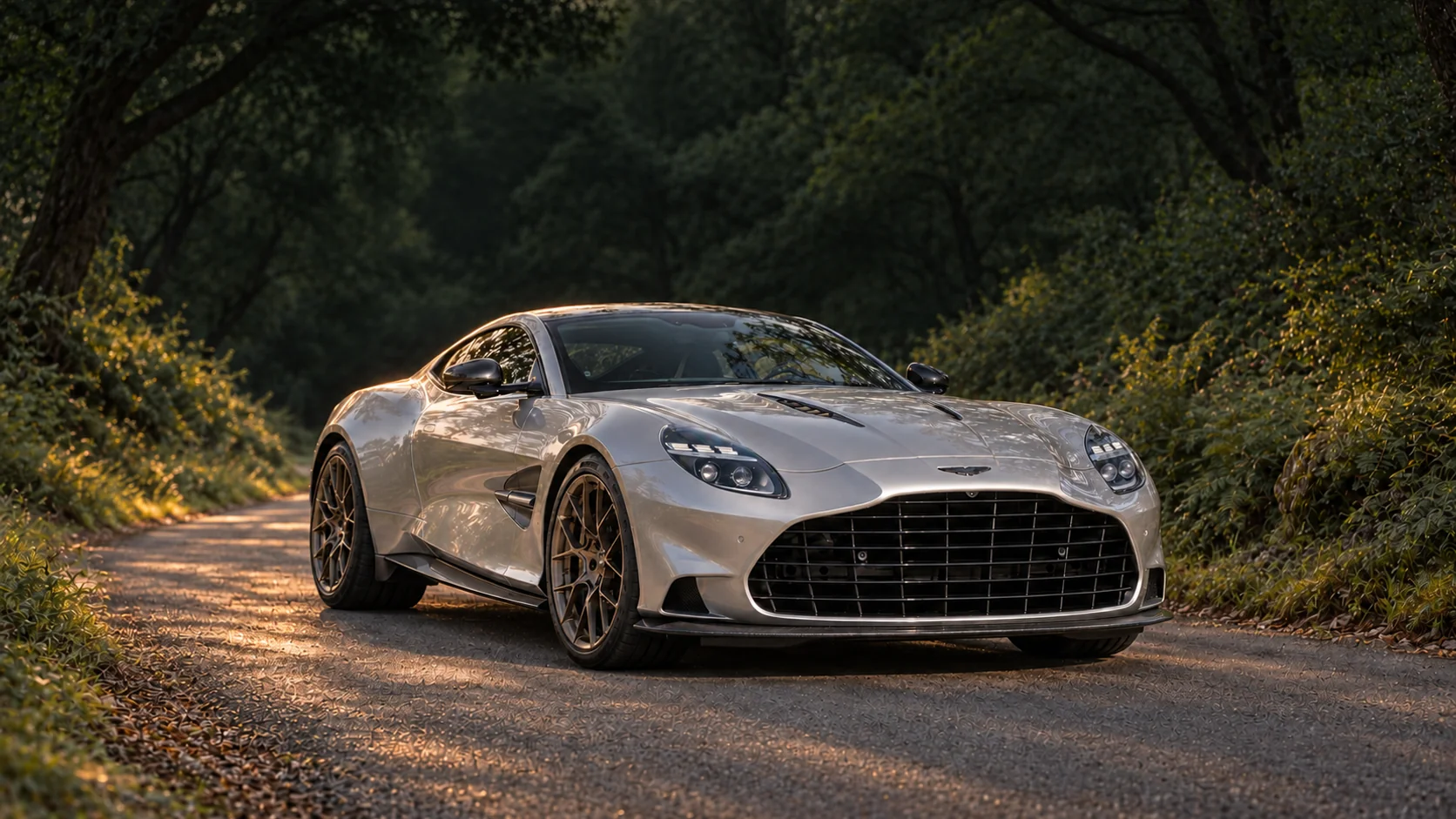 Aston Martin Vanquish (2024 generation), illustrated at dusk