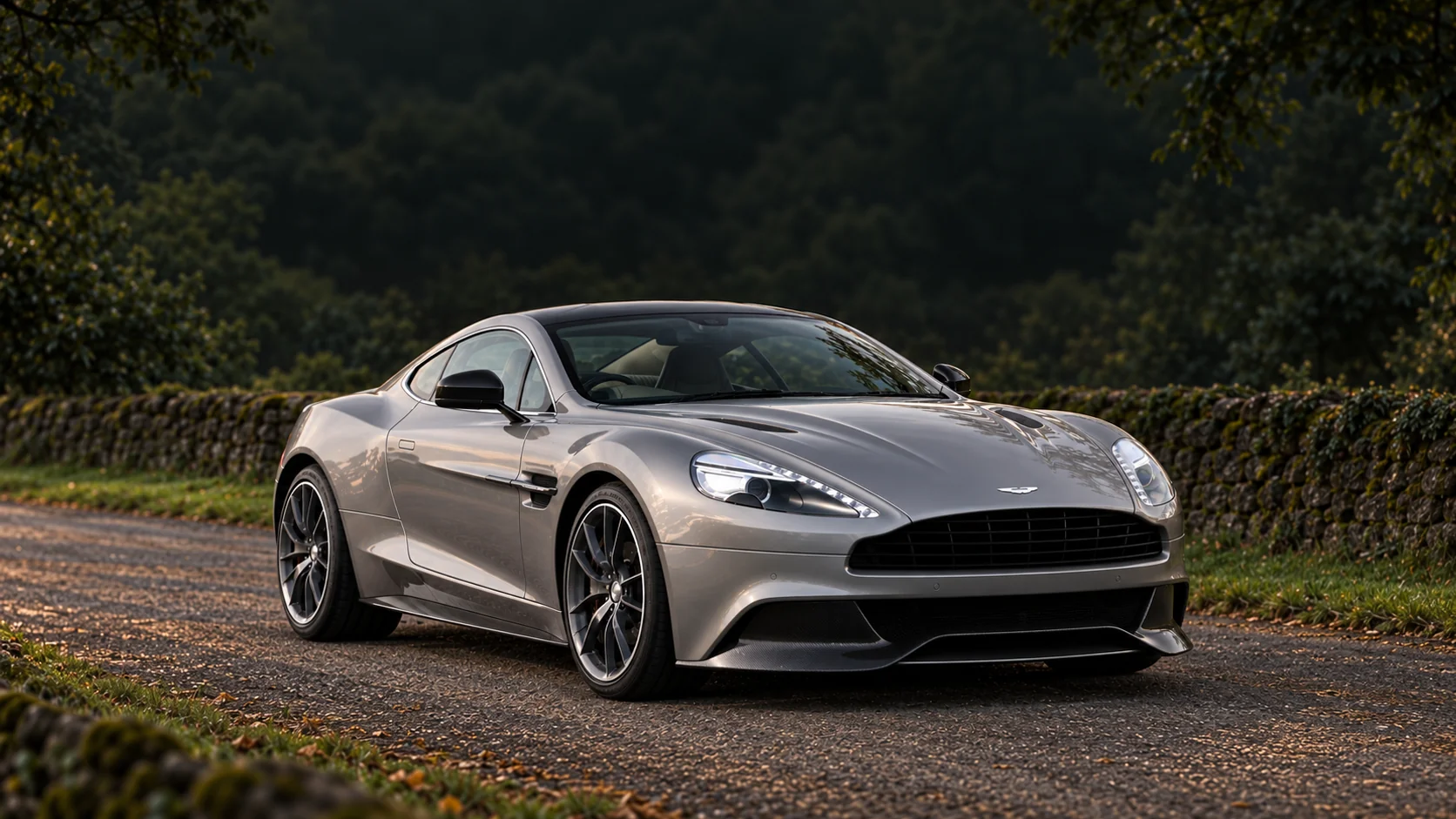 Aston Martin Vanquish (2012-2018), illustrated at dusk