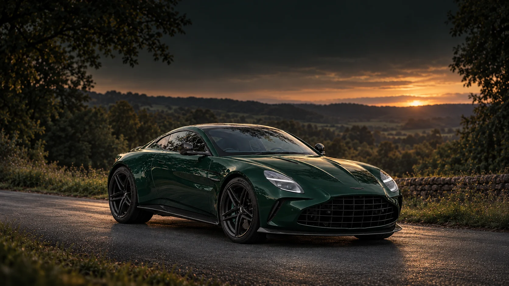 Aston Martin Vantage (2024-present), illustrated at dusk