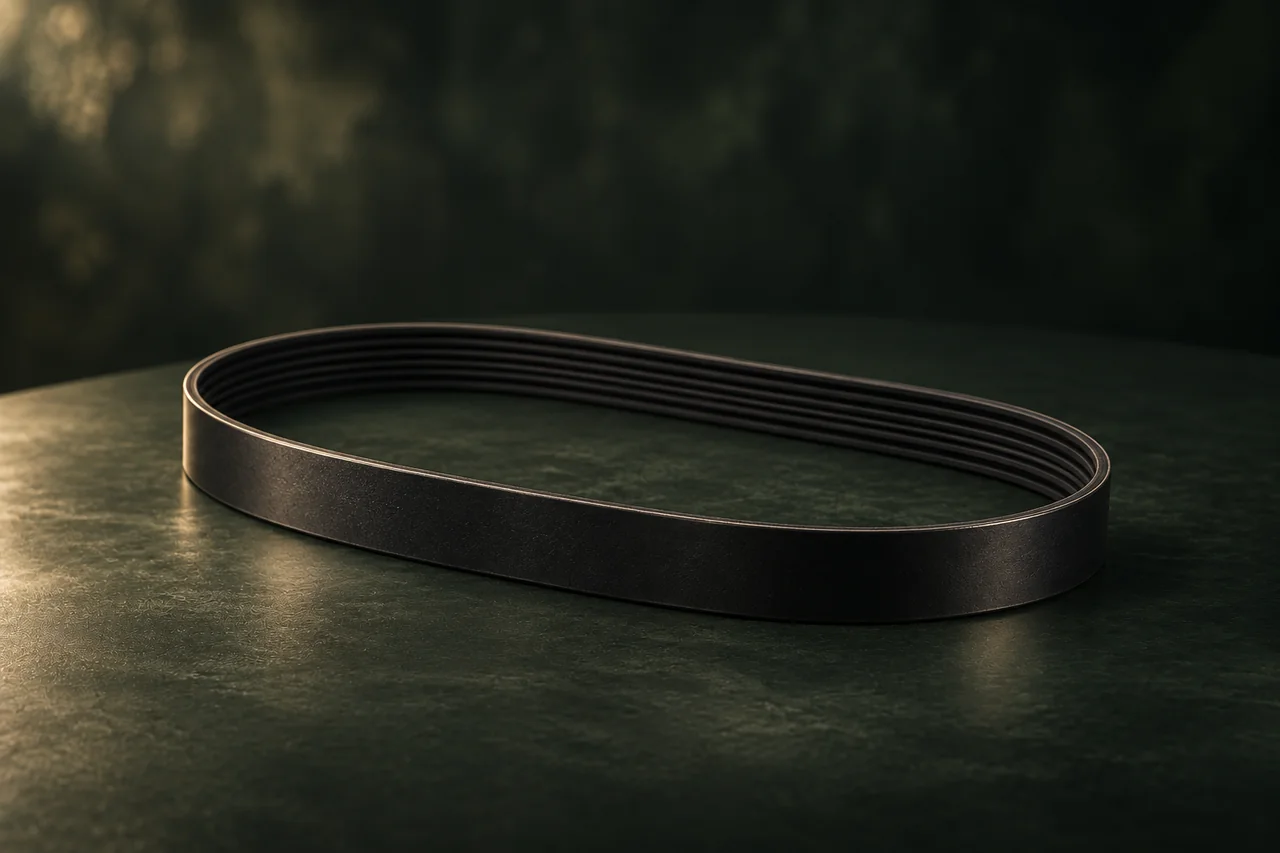Illustration of auxiliary belts on a dark forest-green background