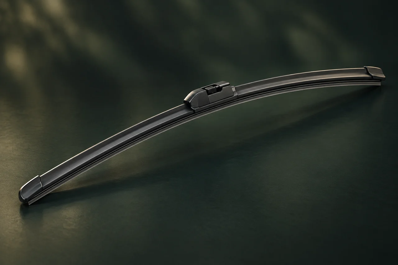 Illustration of wiper blades on a dark forest-green background